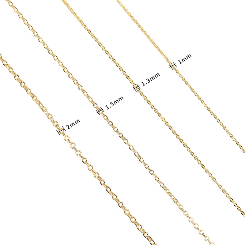 สร้อยคอโซ่ ชุบสี 18K 1 เมตร 1.5 2 มม. สําหรับทําเครื่องประดับ