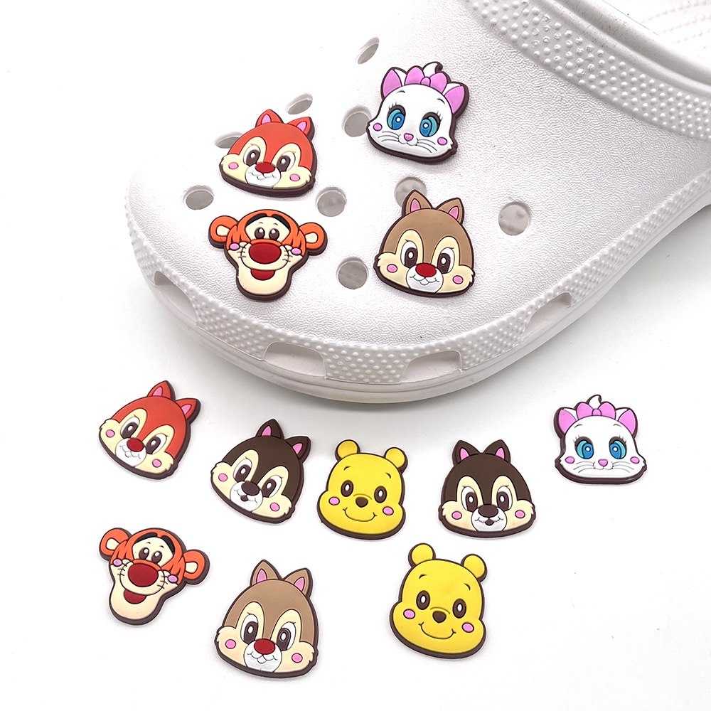 อุปกรณ์เสริมรองเท้าแตะ CROCS Pvc ลายการ์ตูน วินนี่เดอะพูห์ 1 ชิ้นสําหรับตกแต่งรองเท้า Jibbitz