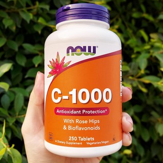 วิตามินซี ผสมสารสกัดกุหลาบป่าและไบโอฟลาโวนอย Now Foods® C-1000 With Rose Hips and Bioflavonoids 250 Tablets