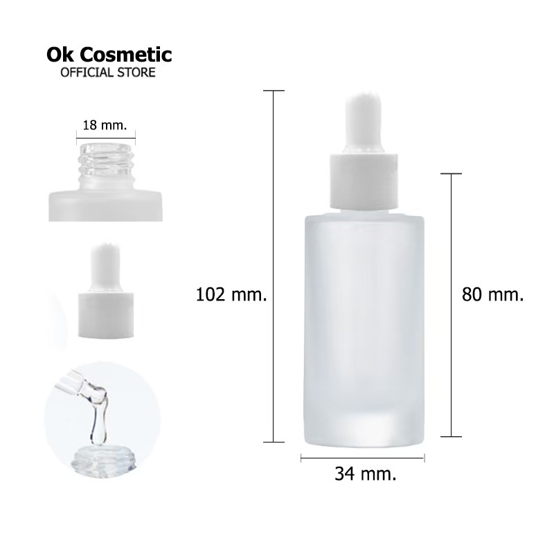 (แพ็ค20)ขวดดรอปเปอร์ GB18-PURE*30ml ขวดบีบหยด bottle glass ขวดเซรั่ม ขวดน้ำหอม น้ำมันหอมระเหย
