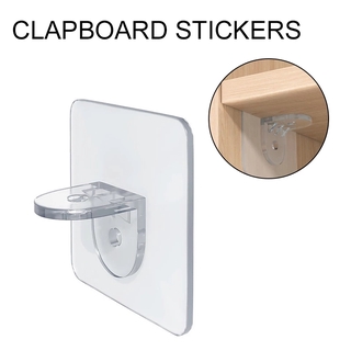 Multi-function Strong Self-adhesive Clapboard Bracket Hook/Transparent Punch-free Layered Partition Wall Mounted Support Stick Hook