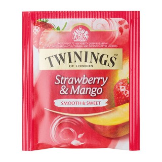 ชาอังกฤษ 2 กรัม (กล่อง25ซอง) ทไวนิงส์ Strawberry&amp;Mango English tea 2 grams (box 25 sachets) Twinings Strawberry &amp; Mango