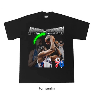 เสื้อยืดโอเวอร์ไซส์เสื้อยืดแขนสั้น พิมพ์ลาย James Harden 2K สไตล์อเมริกันS-3XL