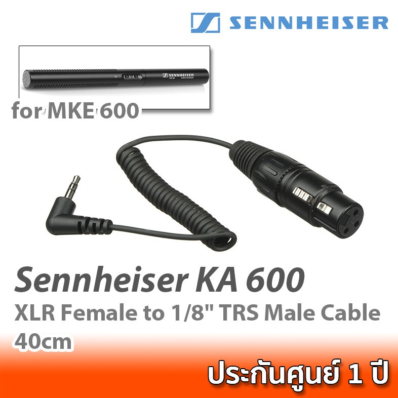 Sennheiser KA 600 - XLR Female to 1/8" TRS Male Cable 40cm สายต่อไมค์ช็อตกัน Sennheiser MKE 600 เข้า