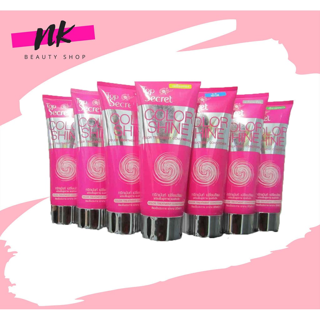 ทรีทเม้นท์ เปลี่ยนสีผม ติดทนนานยาวกว่า 2 เดือน ต้อง TOP SECRET COLOR SHINE พร้อมฟื้นฟูสภาพ ผมแห้งเสีย 200 มล.