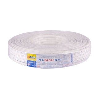 สายไฟ VAF-GRD สายไฟ VAF-G BCC 2x2.5/2.5 SQ.MM 100 ม. สีขาว สายไฟ งานระบบไฟฟ้า ELECTRIC WIRE VAF-G BCC 2X2.5/2.5 SQ.MM 10