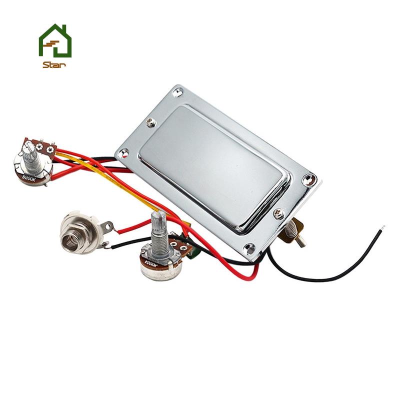 Electric Guitar Prewired Double Coil Humbucker Guitar Pickup Harness Kit with 500K Potentiometer Volume Tone Pots