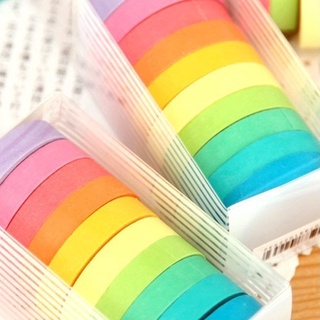 สติ๊กเกอร์เทปวาชิสีลูกกวาดสําหรับตกแต่งบรรจุภัณฑ์ 10 ชิ้น / กล่อง