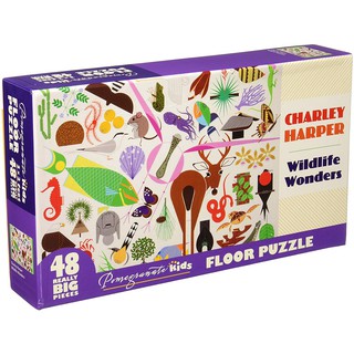 [จัดส่งฟรี] Floor Jigsaw ยี่ห้อ Pomegranate ภาพ Wildlife Wonders โดย Charley Harper จำนวน 48 ชิ้น