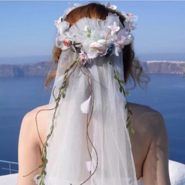 พร้อมส่ง👰🏻Veilเวลเจ้าสาวติดมงกุฎดอกไม้🍇