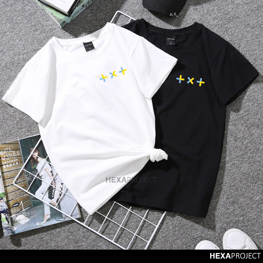 โลโก้ Kpop TXT Distro เสื้อยืดสําหรับผู้ชายและผู้หญิง - KPOP30
