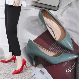 civicera_dudushop2 รองเท้าส้นสูง หนังเเก้วเงา ใส่สบาย SUH49