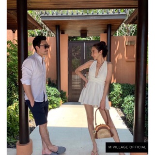 Jumpsuit จั๊มสูทขาสั้น แบบ superstar  ผ้ายืด เนื้อหนานุ่ม ยืดได้เยอะมาก summer style