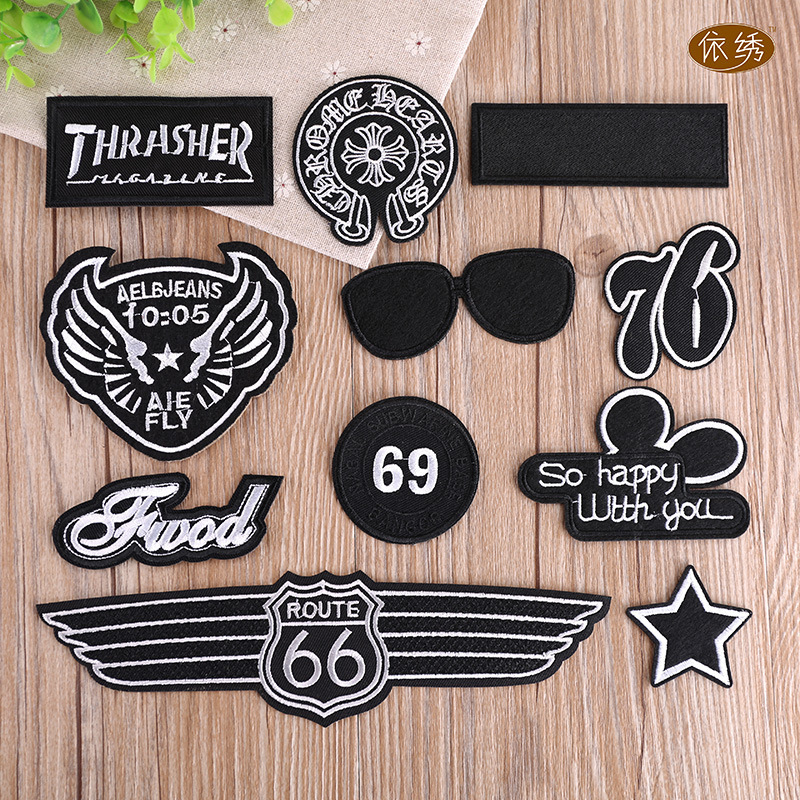 แผ่นสติกเกอร์ ทรงกลม ปักลาย สไตล์จีน สําหรับติดตกแต่งเสื้อผ้า 3.6 นิ้ว