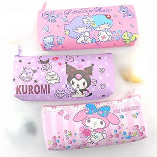 กระเป๋าดินสอ กระเป๋าเครื่องเขียน หนัง PU ลายการ์ตูน Kuromi Melody แบบชั้นเดียว