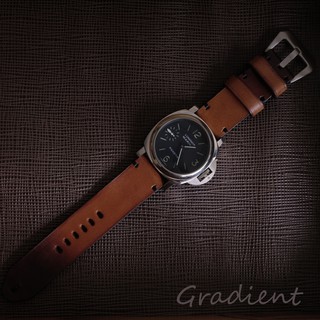 สายนาฬิกาหนังอิตาลี รุ่น  Gradient  สีน้ำตาล ขนาดกว้าง 18 mm /20 mm /22 mm /24 mm watch strap สายนาฬิกา พร้อมบัคเคิล