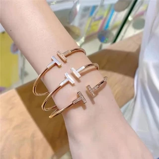 พร้อมส่งร้านไทย💘 ปรับขนาดได้ สร้อยข้อมือตัว H เครื่องประดับ แต่งเพชร สไตล์เกาหลี หรูหรา