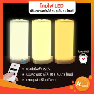 (พร้อมส่ง)โคมไฟ LED ไฟเสียบปลั๊ก ไฟติดหัวเตียง อุปกรณ์ไฟฟ้า ปรับความสว่างได้ 10 ระดับ ควบคุมด้วยรีโมท