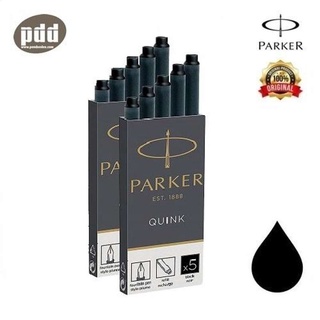 [2 กล่องคุ้มกว่า] PARKER Ink Refill Cartridges หมึกหลอด ป๊ากเกอร์ ควิ้ง แบบยาว สำหรับปากกาหมึกซึม - หมึกน้ำเงิน หมึกดำ