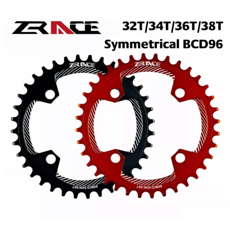 ZRACE ใบจานจักรยาน ใบจานเดี่ยว ใบจานกลม BCD96 สมมาตร สำหรับเสือภูเขา