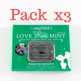 Sukkiri Mint Bomb Dentiste Mouth Freshener Love Mint (Pack 3 ตลับ) ลูกอมเดนทิสเต้ ลูกอมเม็ด กลิ่นเปปเปอร์มินต์ 20 เม็ด