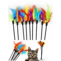 Thai.th ไม้ตกแมว ไม่ล่อแมว ของเล่นแมว รุ่น ขนนกหลายสี มีกระดิ่ง สินค้าพร้อมส่ง  BF-107 - รูปที่ 2