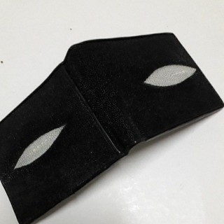 stingray wallet black color กระเป๋าหนังปลากระเบนแท่