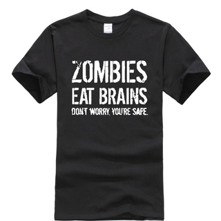 [S-5XL] เสื้อยืดลําลอง แขนสั้น พิมพ์ลาย Zombies Eat Brains แฟชั่นฤดูร้อน สไตล์ฮาราจูกุ สําหรับผู้ชาย 2022