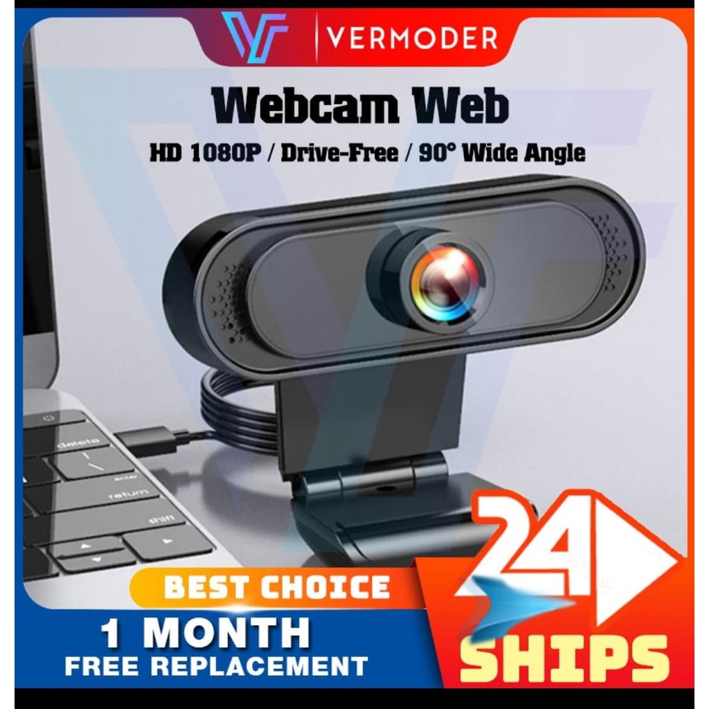 พร้อมส่ง 1080P HD กล้องเว็บแคม Webcam กล้อง webcam เว็บแคมเว็บแคมพร้อมไมโครโฟนกล้อง USB2.0 กล้องเว็บแคมชัด 4.6