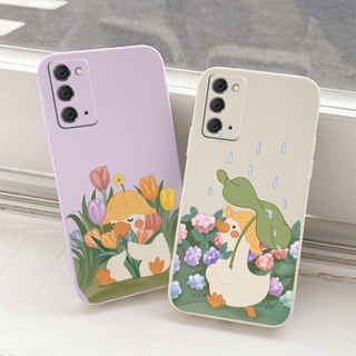 เคสเป็ดและดอกไม้มือถือ Phone Case For Samsung Galaxy A71 A51 4G A21S A31 A41 ฝาหลังโทรศัพท์ กรณี