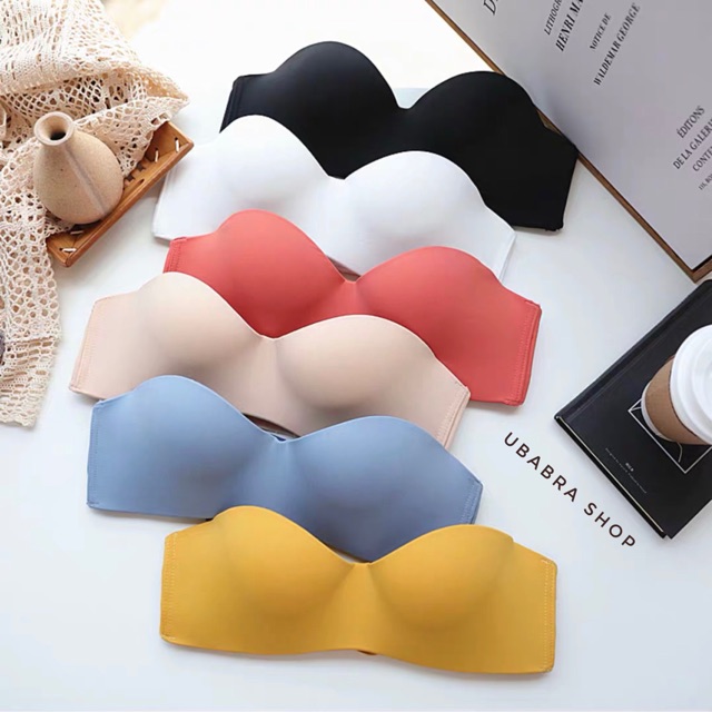 บราเกาะอก มีแถบซิลิโคนกันหลุด พร้อมสายเสื้อใน#เกาะอก6สี