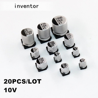 ตัวเก็บประจุอลูมิเนียม Smd 10V 47UF 100UF 220UF 470UF 1000UF 20 ชิ้น