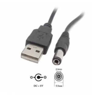 USB 2.0 A Type Male to 5.5 x 2.5mm DC 5V Power Plug Barrel Connector Charge