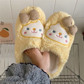 รองเท้าใส่เดินในบ้าน รองเท้าสลิปเปอร์ slippers ผ้าขนนุ่มใส่สบาย ลายตุ๊กตา น่ารักมาก