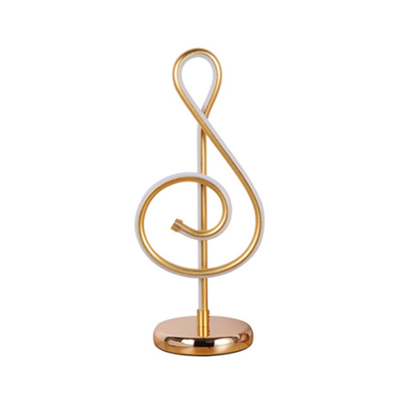 25W Modern Golden Music Note Bedroom Led Desk Lamp Artistic Home Living ...