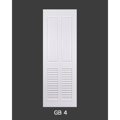 ประตูUPVC ภายใน 4 ฟักเกล็ดล่าง GREEN PLASTWOOD GB4 70X180CM ขาว (แบบเจาะลูกบิด) (1 ชิ้น/คำสั่งซื้อ)