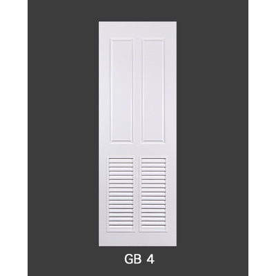 ประตู UPVC ภายใน 4 ฟักเกล็ดล่าง GREEN PLASTWOOD GB4 70X180CM ขาว (เจาะ)