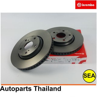 จานเบรกหน้า Brembo รุ่น UV สำหรับ TOYOTA ALPHARD ,VELLFIRE  2.4 ,3.5 (ANH20) 08-14 (1เซต2ชิ้น)