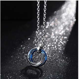 Brand new titanium steel three-ring pendant necklace,fashion men and women hip-hop necklace.