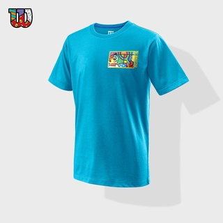 [S-5XL]เสื้อยืดแขนสั้นลําลอง ผ้าฝ้าย พิมพ์ลายการ์ตูน Wilson Wilson BRITTO สําหรับผู้ชาย