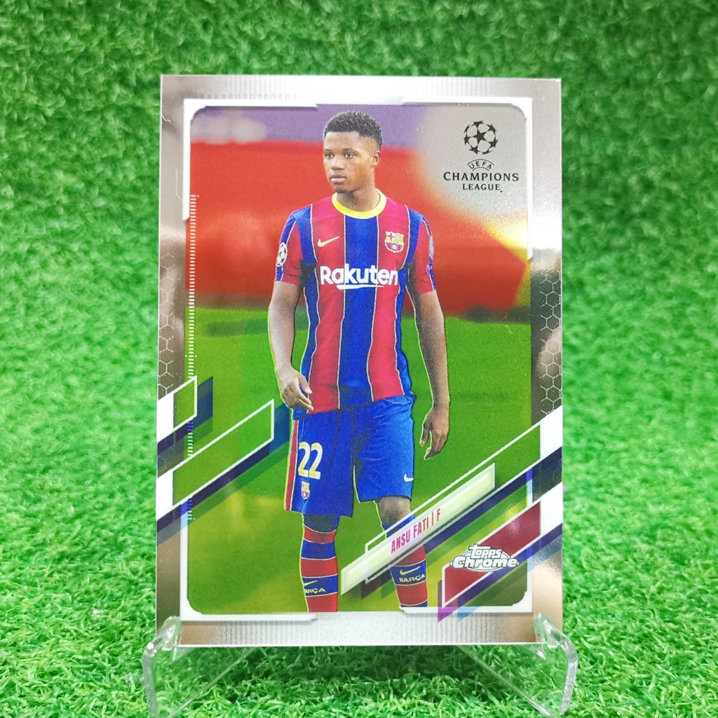 ขาย การ์ด Topps Chrome Uefa Champions League UCL 2020-21 Ansu Fati Base Barcelona การ์ดฟุตบอล Cards 
