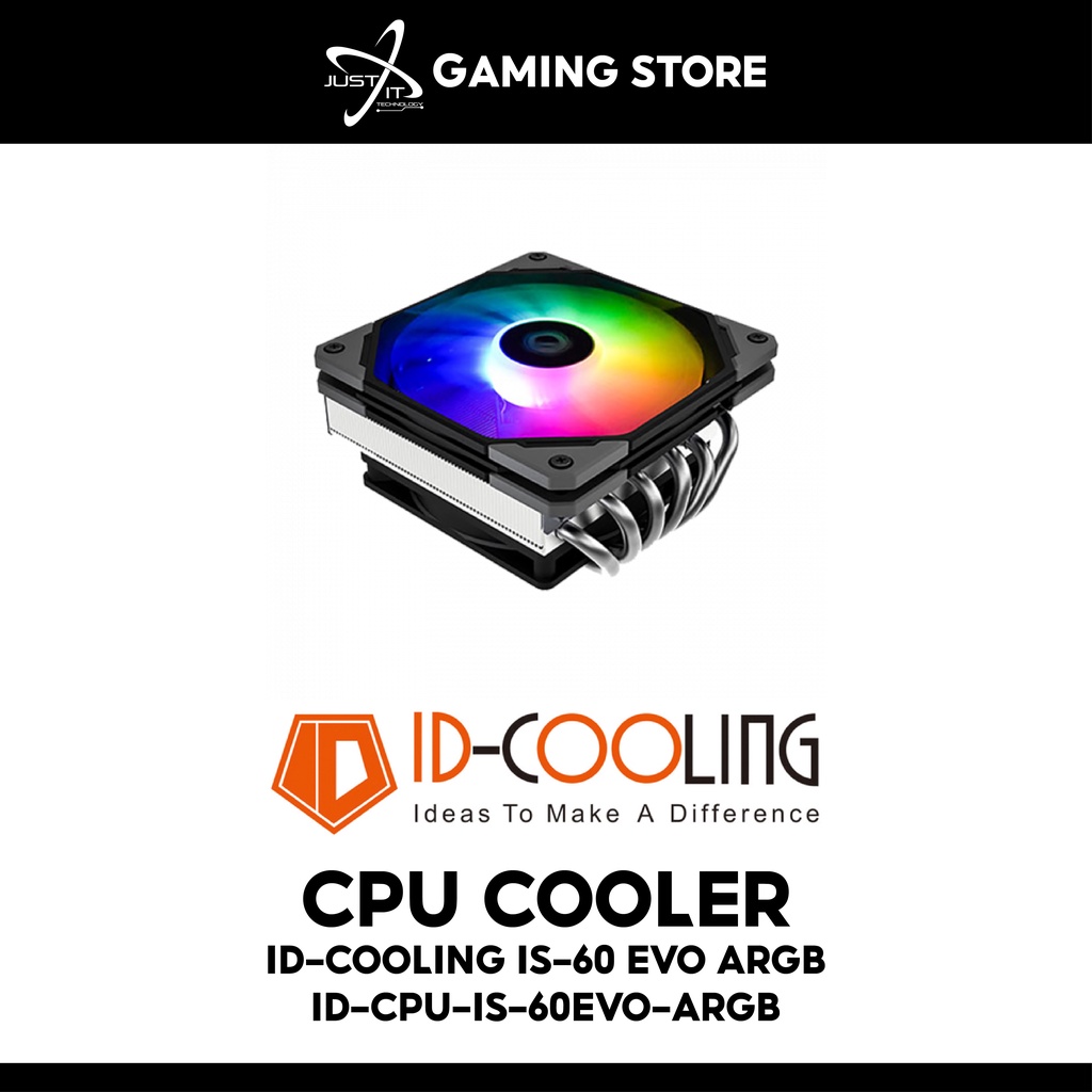 Id-cooling IS-60 EVO ARGB AIR Cooler ( BRACKET LGA1700 รวม ) (ID-CPU-IS-60EVO-ARGB🌹