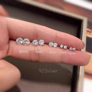 ต่างหูเงินแท้เพชรขาวCZ (ราคา 1คู่) AAA+เรียงไซส์✨💎  Silver92.5  ทำจากเงินแท้ 92.5%✨💎 ตามมาตฐานสากล  มีบริการเก็บปลายทาง