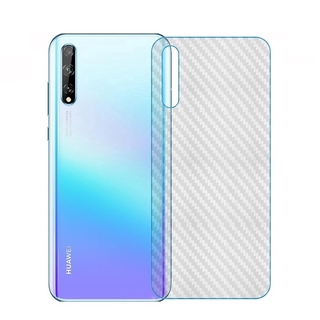 Huawei Y9S ฟิล์มด้านหลังนุ่มระบายอากาศได้ Huawei Y7 Pro Y9 Prime 2019 Y6P Y7P Y8P Y5P Y8S Y6S คาร์บอนไฟเบอร์ป้องกันฟิล์มกันรอยด้านหลัง