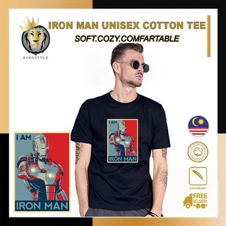 เสื้อคู่รัก - 🔥PromosiMurah🔥IRONMAN03เสื้อยืด100%ผ้าฝ้ายUnisexผู้ชายผู้หญิงคอกลมแขนสั้นBajuLelaki