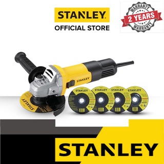 STANLEY เครื่องเจียรไฟฟ้า 4 นิ้ว สวิตซ์ข้าง 750 วัตต์ รุ่น SG7100A-B1 (ฟรี! ใบตัด 3 ใบ + ใบเจียร 1 ใบ)