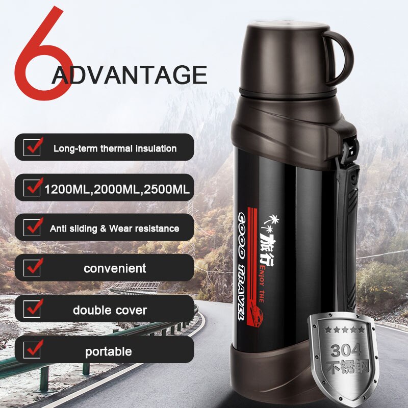 Please COD 2L2.5L Large Capacity Stainless Steel Thermos Vacuum Flask ...