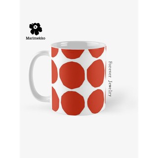 Baru Marimekko Cawan Titik Merah Yang Dicemburui Yang Bergaya Dan Mudah Pejabat Putih Kopi Kopi เซรามิก 11ออนซ์เซรามิกสําหรับใช้ในการทําเบอร์กายา