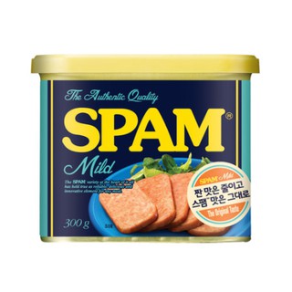 cj spam สูตร light 25% ลดเค็ม แฮมกระป๋อง 340g/300g/200g/80g. แฮมหมูกระป๋อง 스팸마일드