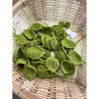 🍃ใบไม้ถักไหมพรม Crochet leaf ตกแต่งชิ้นงาน เสื้อผ้า กระเป๋า DIY